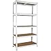 MBI - SCAFFALE METALLO 5 RIPIANI 180x90x40CM scaffali in metallo per garage profilo in ferro scaffale legno scaffale metallico garage scaffale metallo garage (1, Bianco)