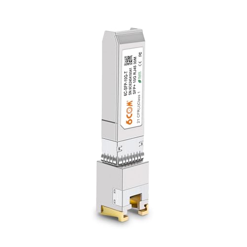 Image of 10G SFP+ RJ45 Copper Transceiver, 10GBase-T Module Cat6a /7, for Juniper QFX-SFP-10GE-T EX-SFP-10GE-T SRX-SFP-10GE-T, Other Open Switches, up to 30m