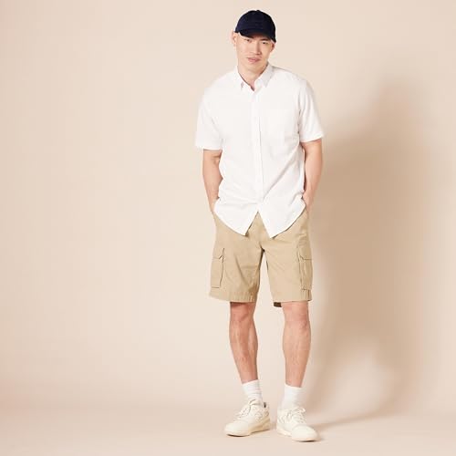 Amazon Essentials Men's Regular-Fit Short-Sleeve Oxford Dress Shirt, White, Large - Image 5