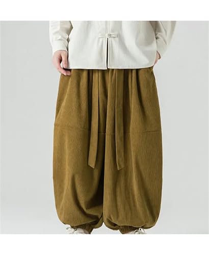 Mnjyihy Men's Streetwear Wide Leg Pants Casual Loose Solid Color Harem Pants Elastic Waist Jogging Trousers3