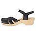 Dansko Margreta Women's Mary Jane Clog — Leather Upper with Cutout Details, Adjustable Strap and Padded Footbed Black 7.5-8 M US