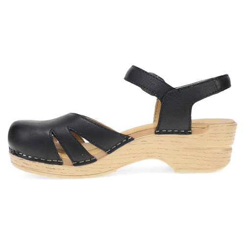 Image of Dansko Margreta Women's Mary Jane Clog - Leather Upper with Cutout Details, Adjustable Strap and Padded Footbed