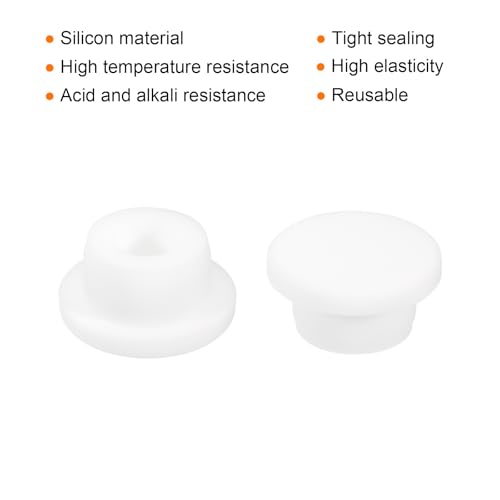 Image of MECCANIXITY 4pcs T-Shaped Silicone Plugs 20mm 13 /16 Inch Dia Snap in Plug Hole Seal Cover Round Rubber Stopper for Kitchen Rubber Bulkheads Waterproof Sealing Plugs White