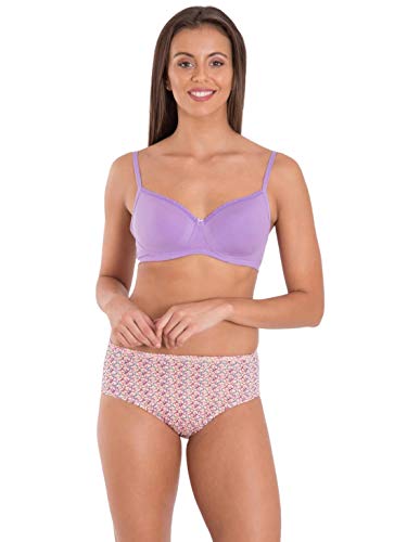 Image of Jockey 1723 Women Wirefree Padded Super Combed Cotton Elastane Stretch Medium Coverage T-Shirt Bra with Lace Styling