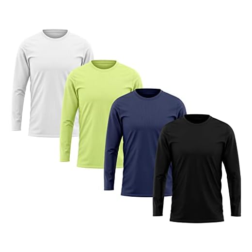 Kit 4 Camiseta DF Masculina Manga Longa Proteção Solar UV +50 Segunda Pele, Tamanho GG