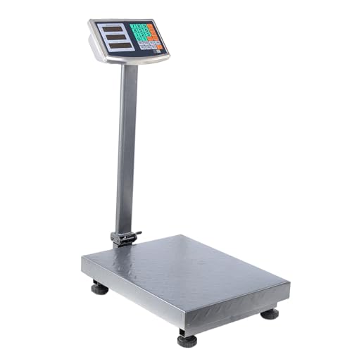 Balance Plateforme 150 kg – Pèse-Colis Numérique Professionnel avec Plateau 40×30 cm, Graduation 50 g, Affichage LED, Batterie Rechargeable & Secteur, kg/lb