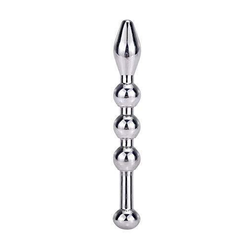 ZKO Dilatatore Uretrale Da Uomo In Acciaio Inossidabile, 2 Perline, Testa Rotonda, Blocco Urinario Metallico Bloccato(M,Color A)
