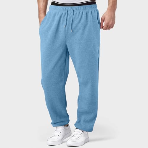 Boys Baggy Sweatpants Straight Wide Leg Open Bottom Casual Pants Elastic Waist Workout Athletic Joggers Sweat Pants4