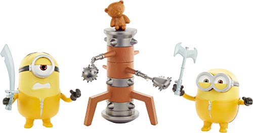 DESPICABLE ME Me-Minions Figuras traviesas y revoltosas, Bob/Wooden Dummy, 10 cm (Mattel GMF17)