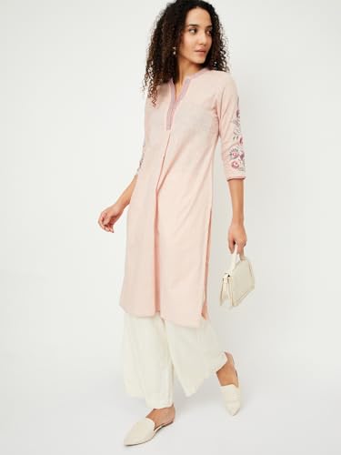 Image of Max Cotton Blend Women Kurta, Regular