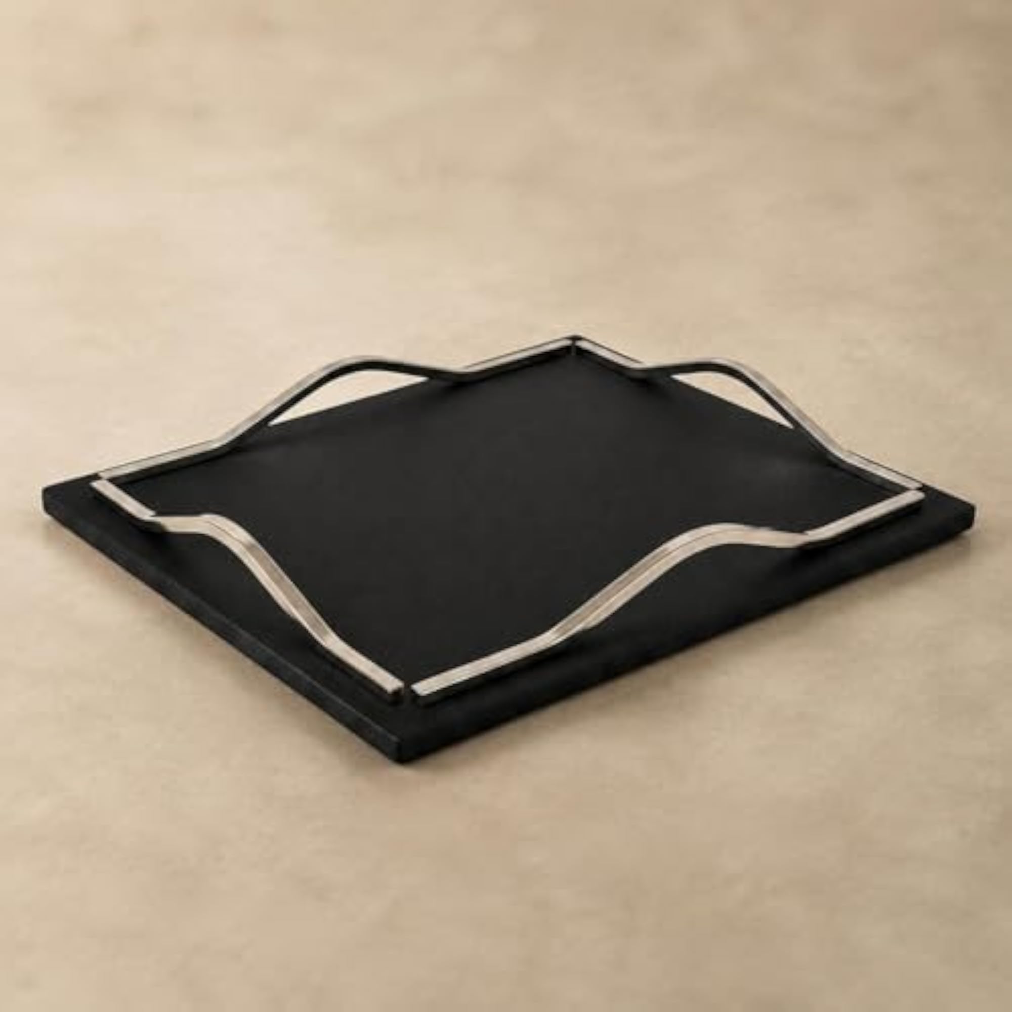 CLOVRIX® Metal Leather Dual Material Geometric Tray