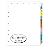 Medical Chart Dividers, Doctor Stuff, Set of 13 Index Tabs, Fits File Folders and Ring Binders, Ideal for Hospitals, Nursing Homes, Long-Term Care and Rehab Centers, 92 Sets/Carton, White, Letter Size
