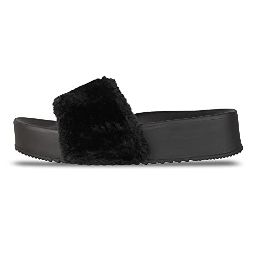 Image of BLACKBEATLE Women's FurHeel Flip Flops