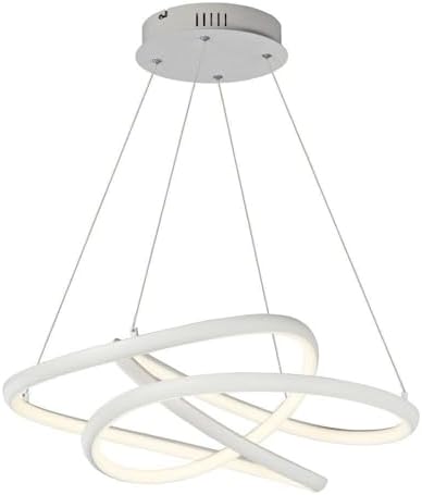 ET2 E30644-MW Twisted Aluminum Arch LED Pendant Ceiling Lighting, 1-Light 52 Watt, 10" H x 25" W x 25" L, Matte White
