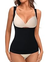 Joyshaper Shapewear Unterhemd Damen Bauchweg Unterbrust Body Shaper Nahtlose Formendes Top Kompression Tank Top, Schwarz, XL