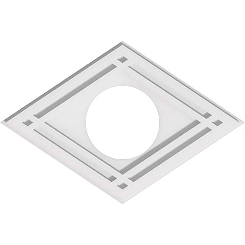 Image of Ekena Millwork CMP20X13DD-06000 Diamond Architectural Grade PVC Contemporary Urethane Ceiling Medallions 20 inchW x 13 3 /8 inchH x 6 inchID x 7 inchC x 1 inchP