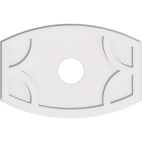 Image of Ekena Millwork CMP28X18KY-05000 Kailey Architectural Grade PVC Contemporary Urethane Ceiling Medallions 28 inchW x 18 5 /8 inchH x 5 inchID x 15 inchC x 1 inchP