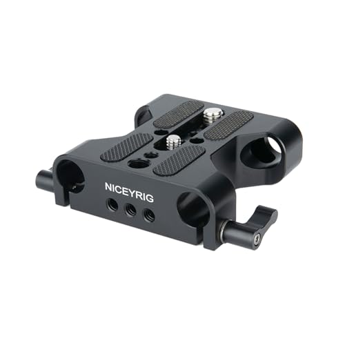 NICEYRIG Piastra Base Con Morsetto,Piastra di base della macchina fotografica multiuso con morsetto della guida dell'asta di 15mm per sistema di supporto DSLR Rig