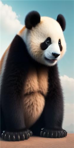 Diamond painting panda 5D grand format 45x90cm avec kit complet broderie diamant