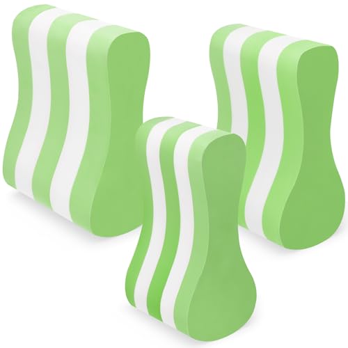 Soulchen 3 Pack Swimming Pull Float, 3 Sizes Swim Buoy 5 Layer Training Leg Float Swimming Aid Pool Buoy for Lap Training, Combo Pull for Adults Multicolor Train Equipment(Green)