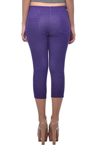 Image of Frenchtrendz Women's Cotton Modal Spandex Stretchable Slim Fit Jegging Capris
