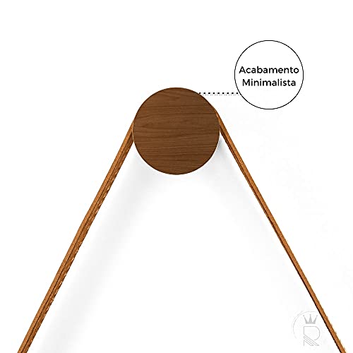 Espelho Tipo Adnet Redondo 60cm Diâmetro C/ Alça Couro Caramelo