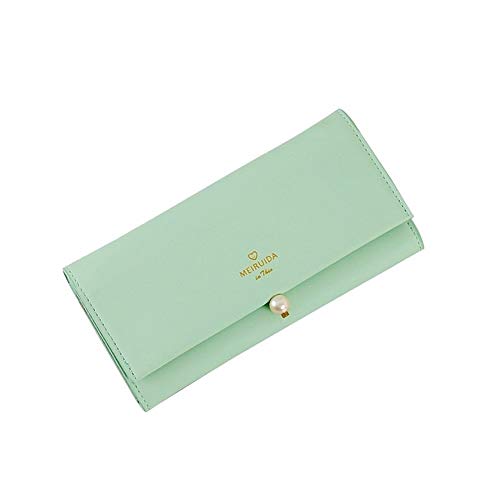 Minicocock Nuovo Portafoglio di Fresco Portafoglio Donna Pearl Sacchetto Multifunzionale della Moneta di Modo della Borsa della Sezione Lunga Coreana Studenti Piccolo (Color : Green)