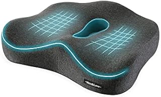 Memory Foam Seat Chair Cushion for Relieves Back Sciatica Pain Tailbone Pain Coccyx Degenerating Disc Orthopedic Osteoarthritis Prostate Cushion Low Back Pain Cushion Hip Shaping (Dark Gray)