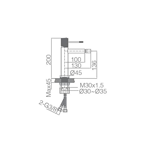 Hotbath Cobber Wastafelkraan inbouw - 25 cm uitloop - PVD - geborsteld messing - CB105EXT25BBP HBCB105
