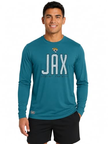 Outerstuff NFL Men's Record Setter Long Sleeve T-Shirt, Jacksonville Jaguars, Large Team Color