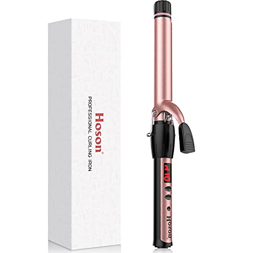 Hoson Curling Iron 1 Inch for Long Hair, Ceramic Hair Curling Iron Long Barrel, Dual Voltage Curling Wand with Adjustable Temperature Include Glove