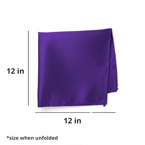 Image of tiemart Solid Color Pocket Squares for Men | For Suits, Perfect for Wedding Parties, 12 x 12 inch / 30 x 30 cm
