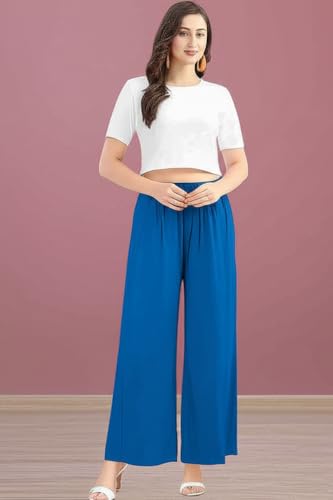 Image of Set of 2 Soft Reyon Cotton Regular Palazzo for Womens and Girls Combo Pack