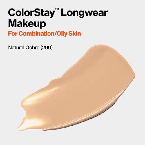 Image of Revlon ColorStay Long Wear Makeup - Natural Ochre, For Combination /Oily Skin, 24-Hour Wear, Matte Finish, Oil-Free, Buildable Coverage