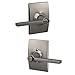 Schlage Lock Company F40LAT619CEN Century Collection Latitude Privacy Lever, Satin Nickel