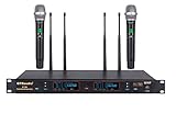 GTD Audio 2x100 Channel UHF Diversity Wireless Hand-held Microphone Karaoke Mic System F-36 (2 Hand...
