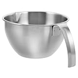 EXHUMKY Mischschüssel Messbecher Espresso Shots Tasse Rührschüssel Mit Griff Und Ausguss Rostfreie Schalen Mit Deckel Rührschüssel Mit Ausgießer Schale Mit Ausguss Silber Rostfreier Stahl