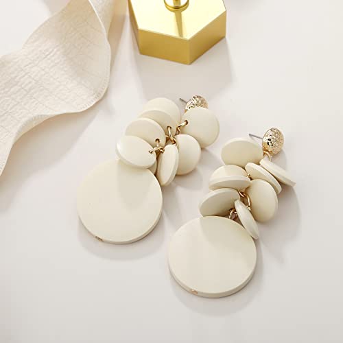 Colorful Layered Wooden Earrings, Bohemian Dangle Drop Earrings for Women3