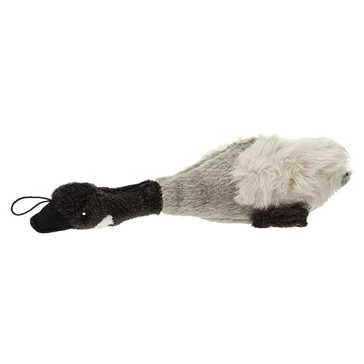 Multipet Canada Goose Migrator Bird Plush Dog Toy, Gray, 16" (37762)