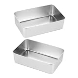 PartyKindom 2 Stück Backblech Rechteckige Auflaufform Rostfrei Leicht Vielseitig für Brot Kuchen...