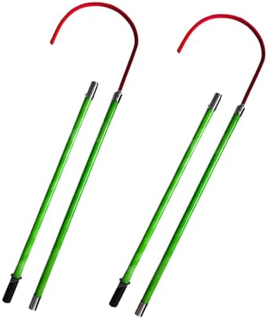 2 Pcs High Voltage Insulated Rescue Hooks for Electrical Safety, Detachable Anti-Electrocution Tools for Firefighters & Electricians, Emergency Life-Saving Equipment (1m/3.3ft)