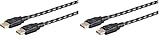 Monoprice Braided DisplayPort 1.4 Cable - 3 Feet - Gray, 8K Capable for Graphic Design, TV Walls and PC Gaming (Pack of 2)