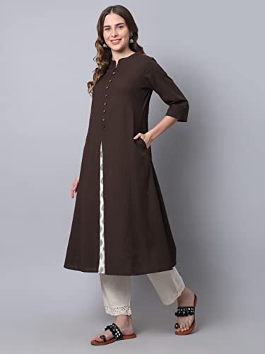 Image of Pistaa's Women's Cotton Regular Fit Casual Kurta