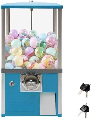 Commercial Coin-Operated Capsule Vending Machine - Gumball Dispenser for 1.77-1.97" Balls, Twister Ball Toy & Candy, Secure Lock with 4 Keys, Green Color