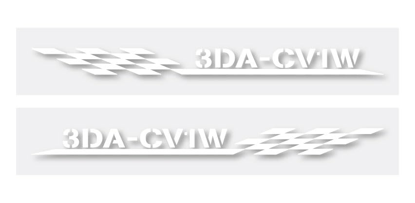 デリカD5 デリカD:5 3DA-CV1W スライドレールカバー ステッカー カッティングステッカー シール チェッカーフラッグ ステンシル (白)