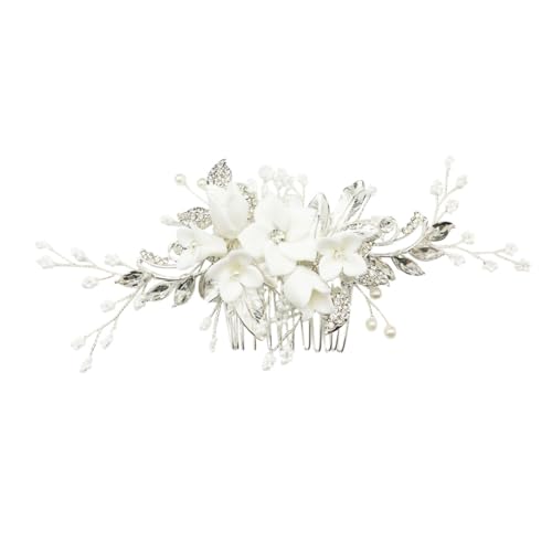 FRCOLOR 3 Pçs Tiara Acessórios De Cabelo Cocar De Noiva Pente De Noiva De Casamento Branco