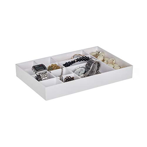 Bandeja Organizadora de Bijuteria com Divisórias, Metaltru, Branco