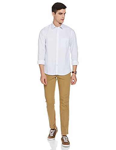 Image of Arrow Sports Men White Spread Collar Printed Casual Shirt