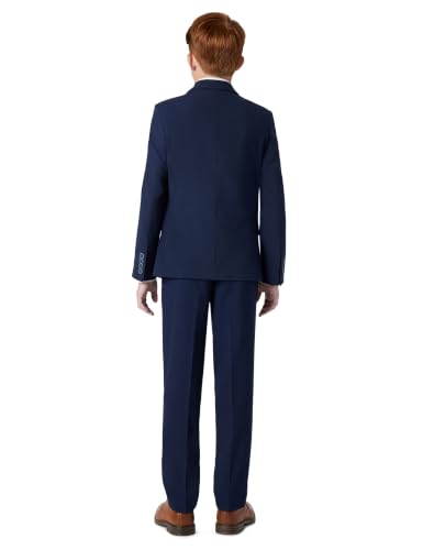 Image of Calvin Klein Boys Flat-Front Bi-Stretch Dress Pant, Straight Leg Fit, Belt Loops & Front Pockets