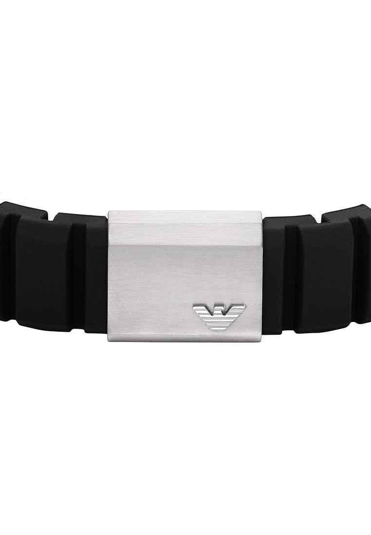 Emporio Armani Herren-Armband aus Leder oder Edelstahl mit Karabinerverschluss, Schieber oder Druckknopfverschluss